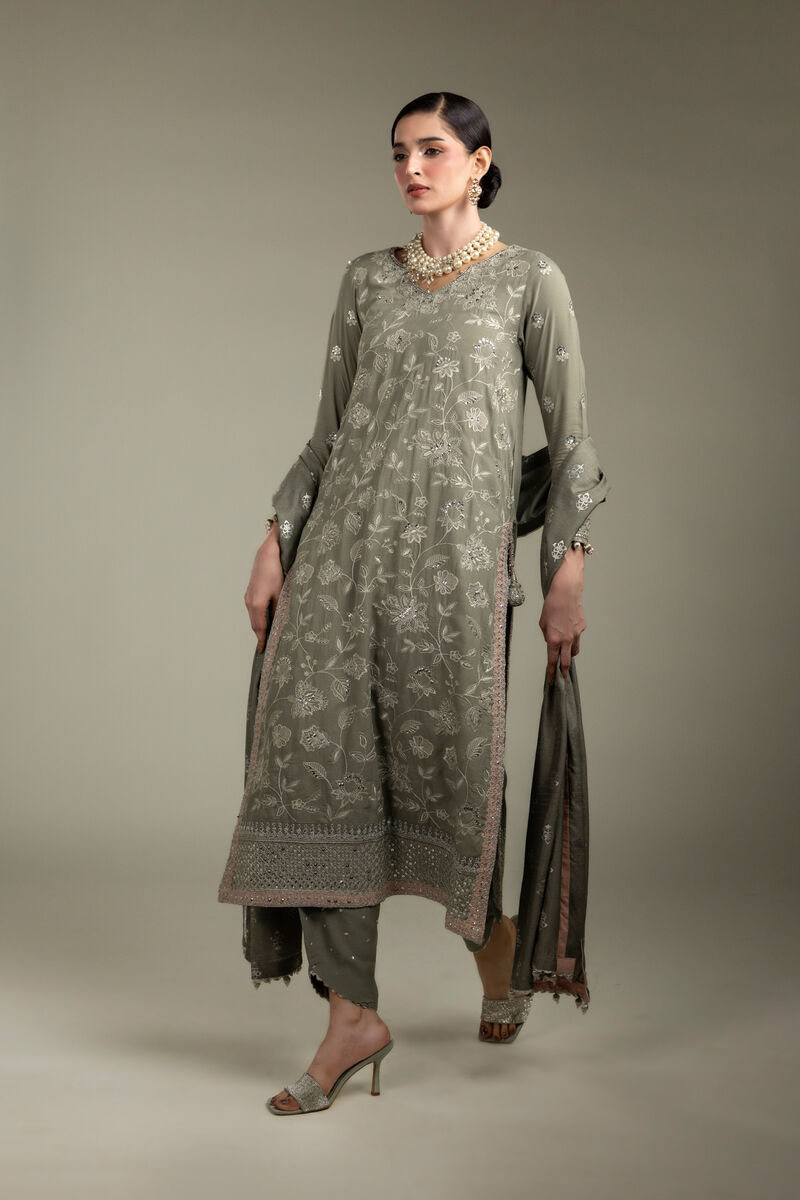 Embroidered | Raw Silk | 3-Piece Co-ord Set | USD 200.00