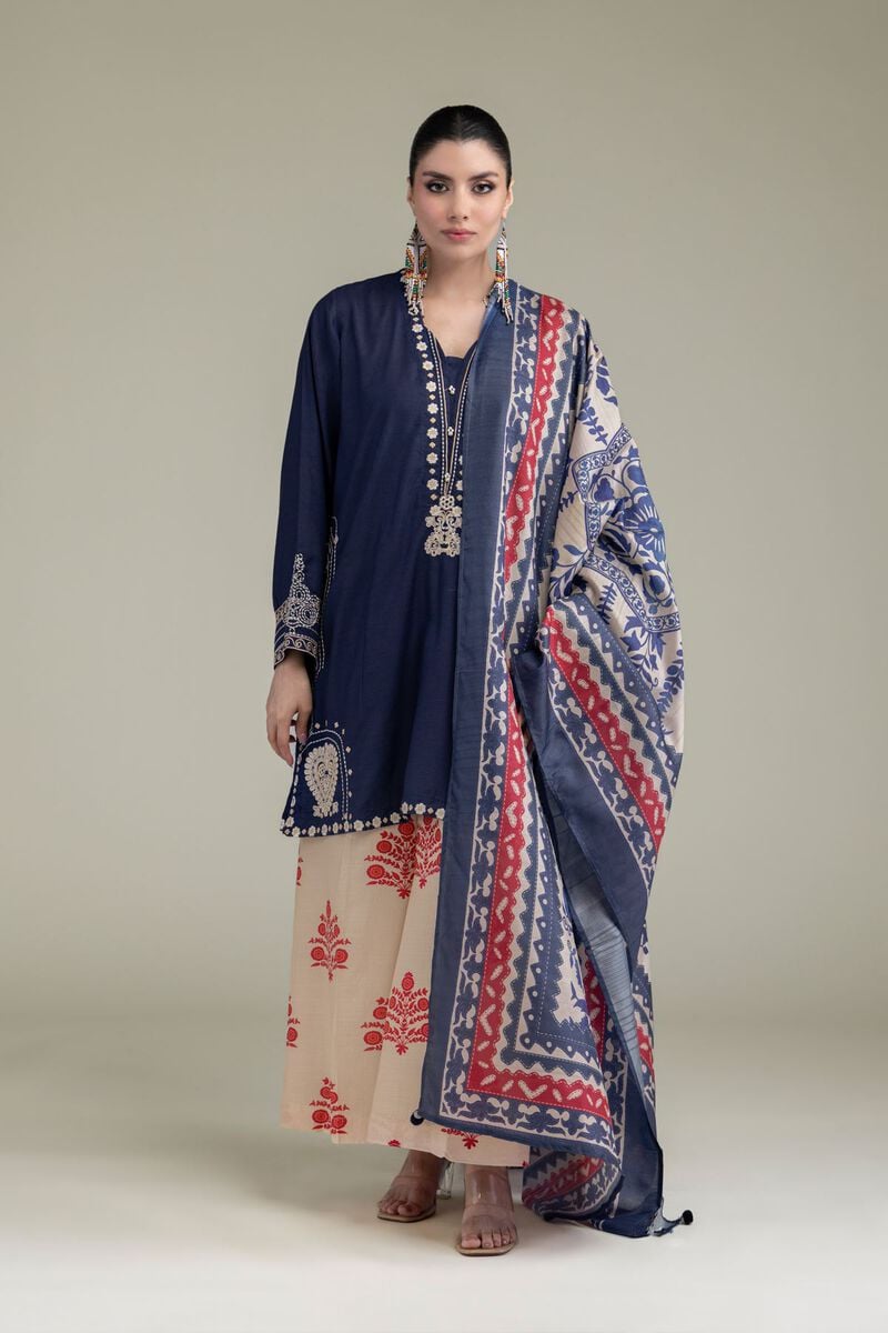 Embroidered | Raw Silk | Beige Silk Pants | USD 30.00