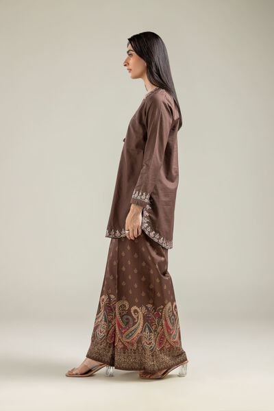 Embroidered | Mesuri | Brown Mesuri Pants | USD 30.00
