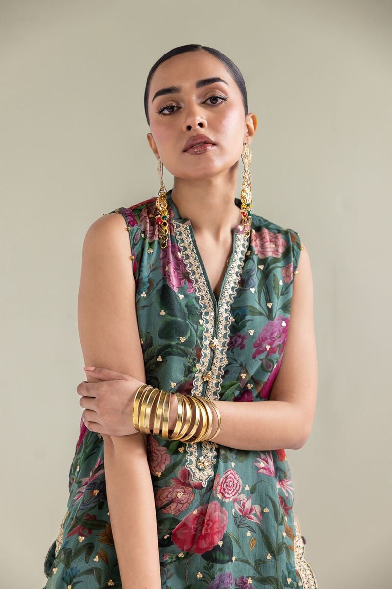 Embroidered | Chiffon | Floral Embroidered Co-ords | USD 125.00