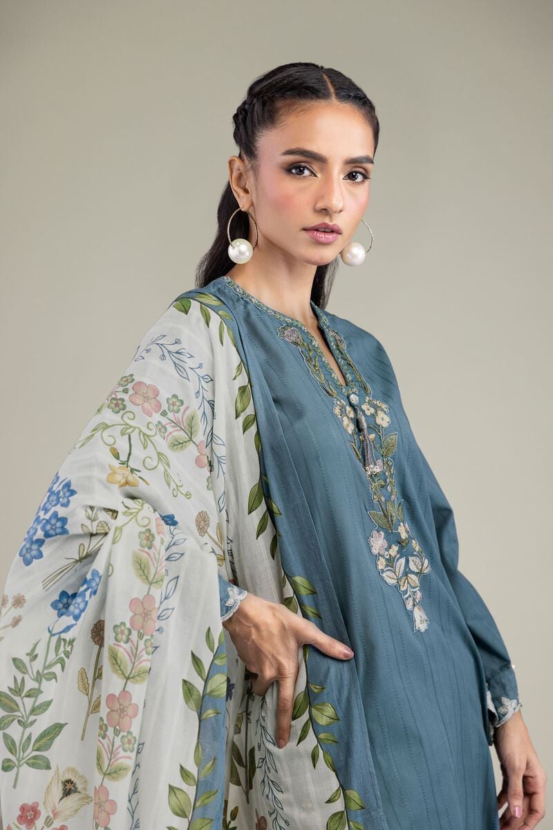 Embroidered | Textured Cotton | Floral Cotton Dupatta | USD 30.00