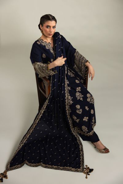 Embroidered | Raw Silk | 3-Piece Co-ord Set | USD 180.00