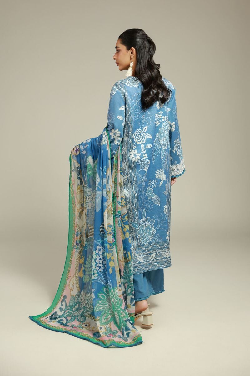 Embroidered | Satin | 3-Piece Tailored Set | USD 75.00