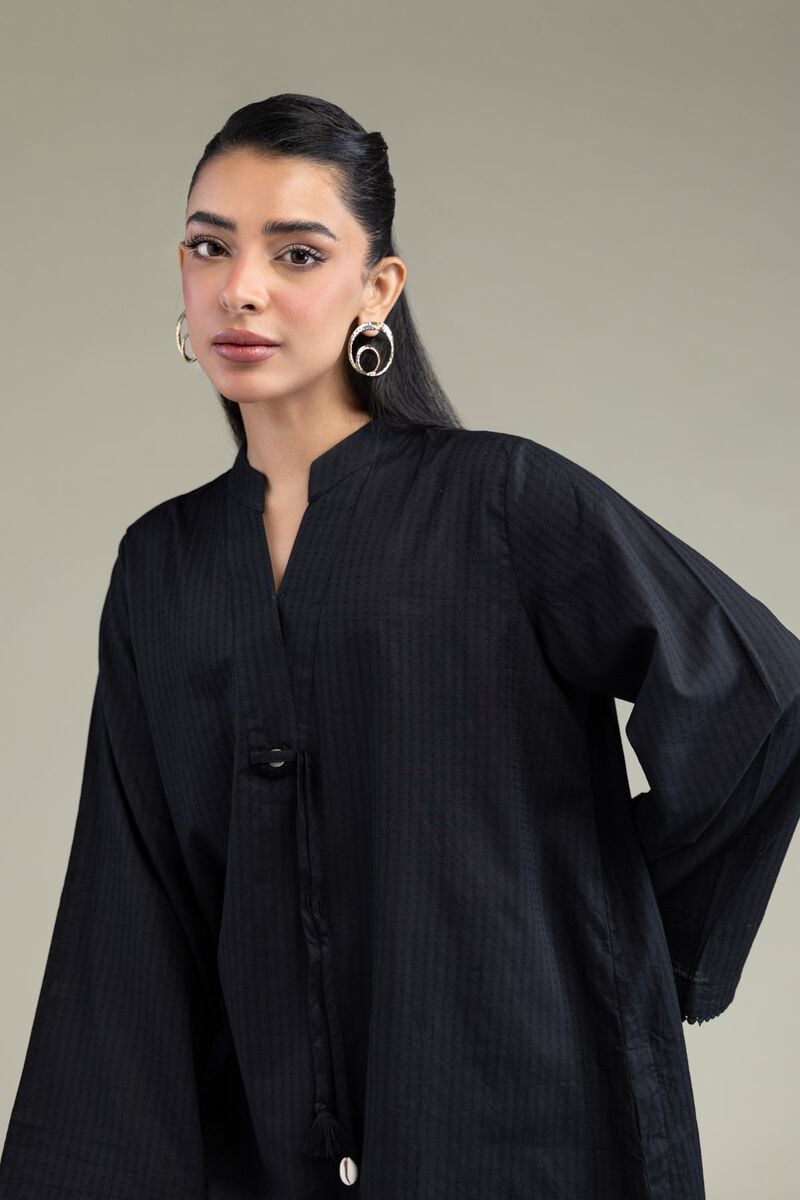 Printed | Cotton Dobby | Black Cotton Kurta | USD 30.00