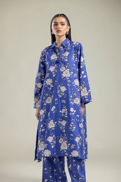 Printed | Cotton Dobby | Floral Blue Kurta | USD 30.00