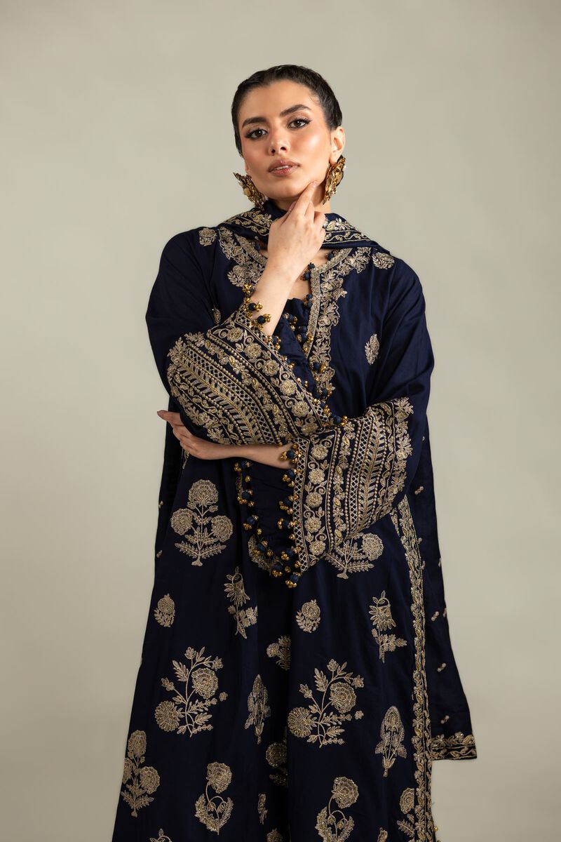Embroidered | Raw Silk | 3-Piece Co-ord Set | USD 180.00