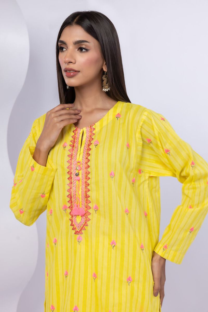 Embroidered | Lurex Stripes | Kurta | USD 35.00
