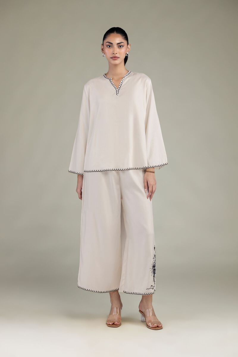 Embroidered | Viscose Crepe | Trousers | USD 30.00