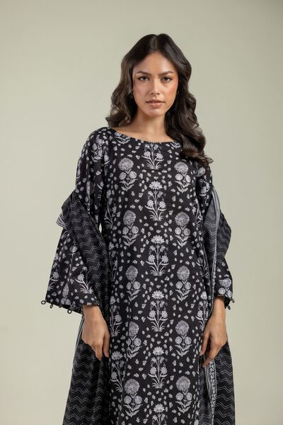 Printed | Cambric | Black Floral Kurta | USD 30.00