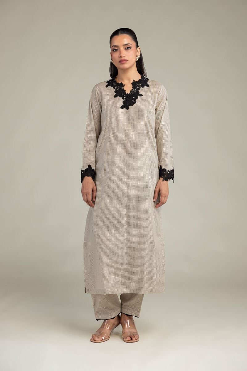 Embroidered | Cambric | Beige Dotted Shalwar | USD 30.00