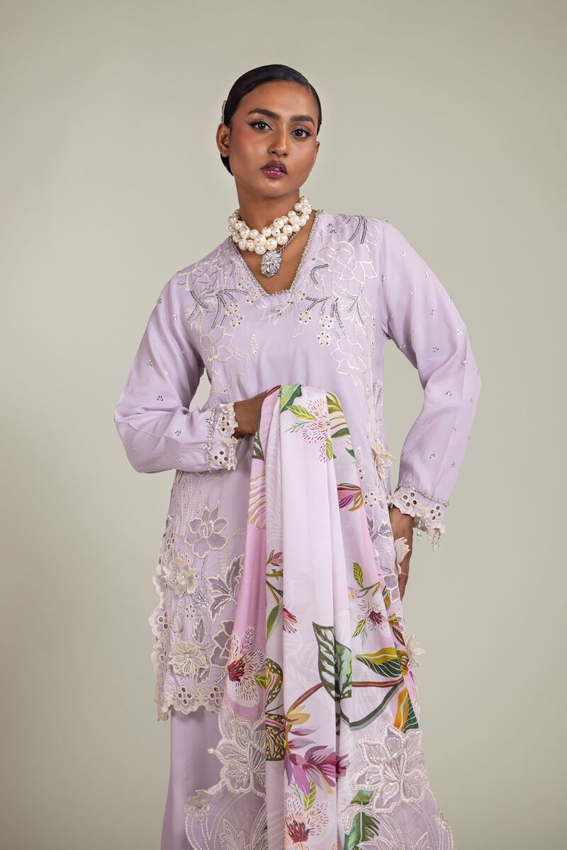 Raw Silk | 3-Piece Embroidered Suit | USD 180.00