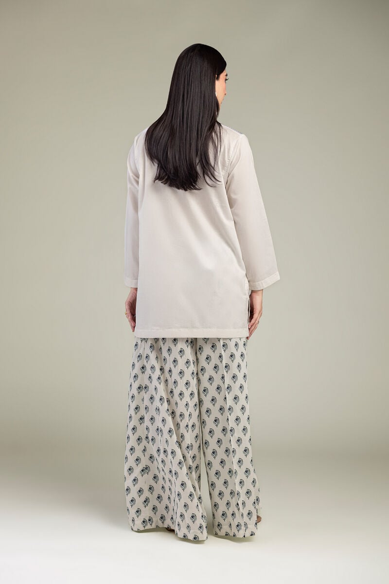 Embroidered | Cambric | White V-Neck Kurta | USD 35.00