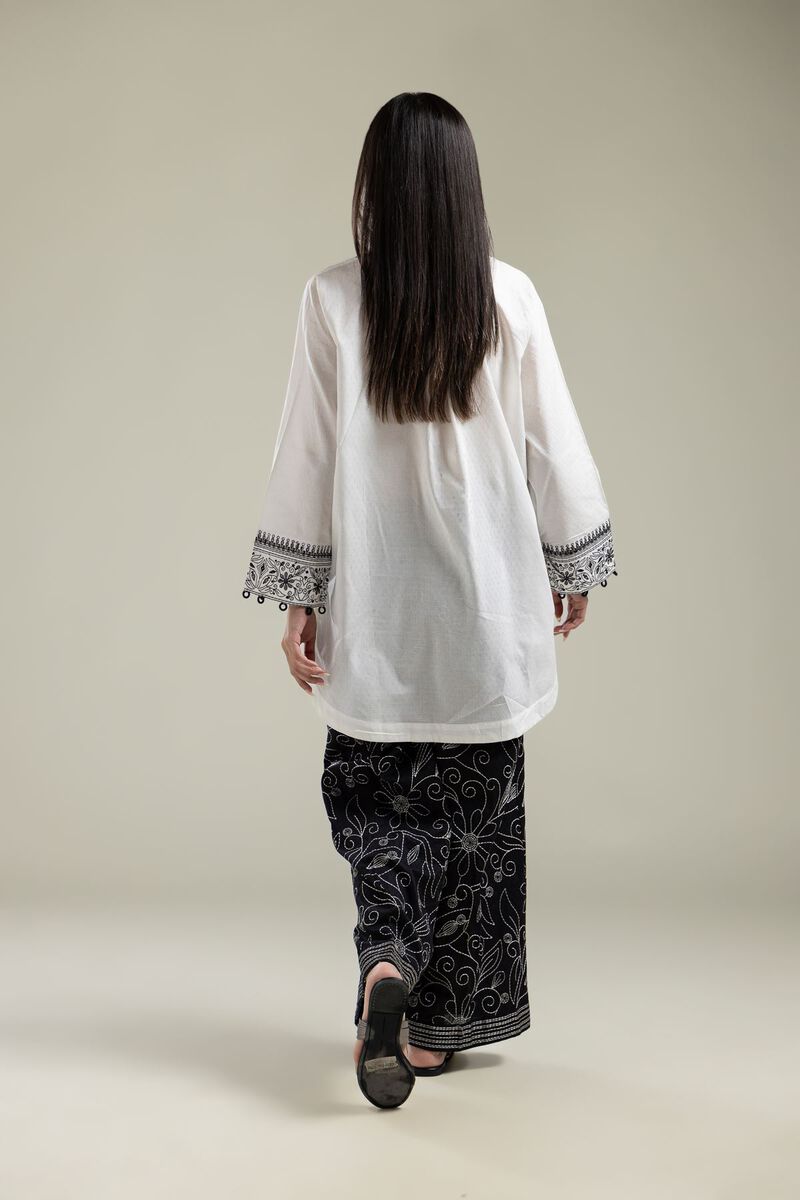 Embroidered |Cotton Dobby | White Cotton Kurta | USD 35.00