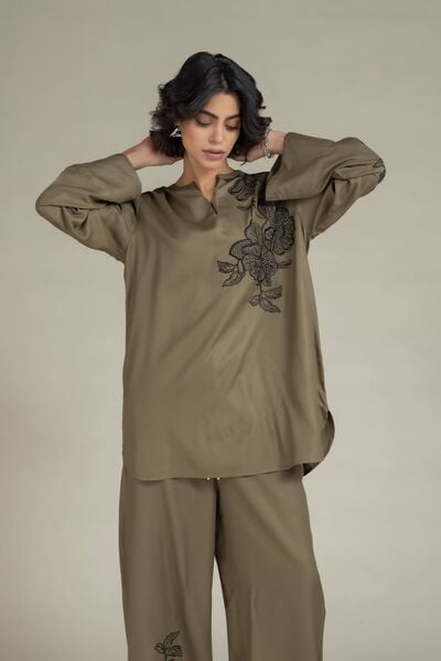 Embroidered | Viscose Crepe | Tunic | USD 30.00