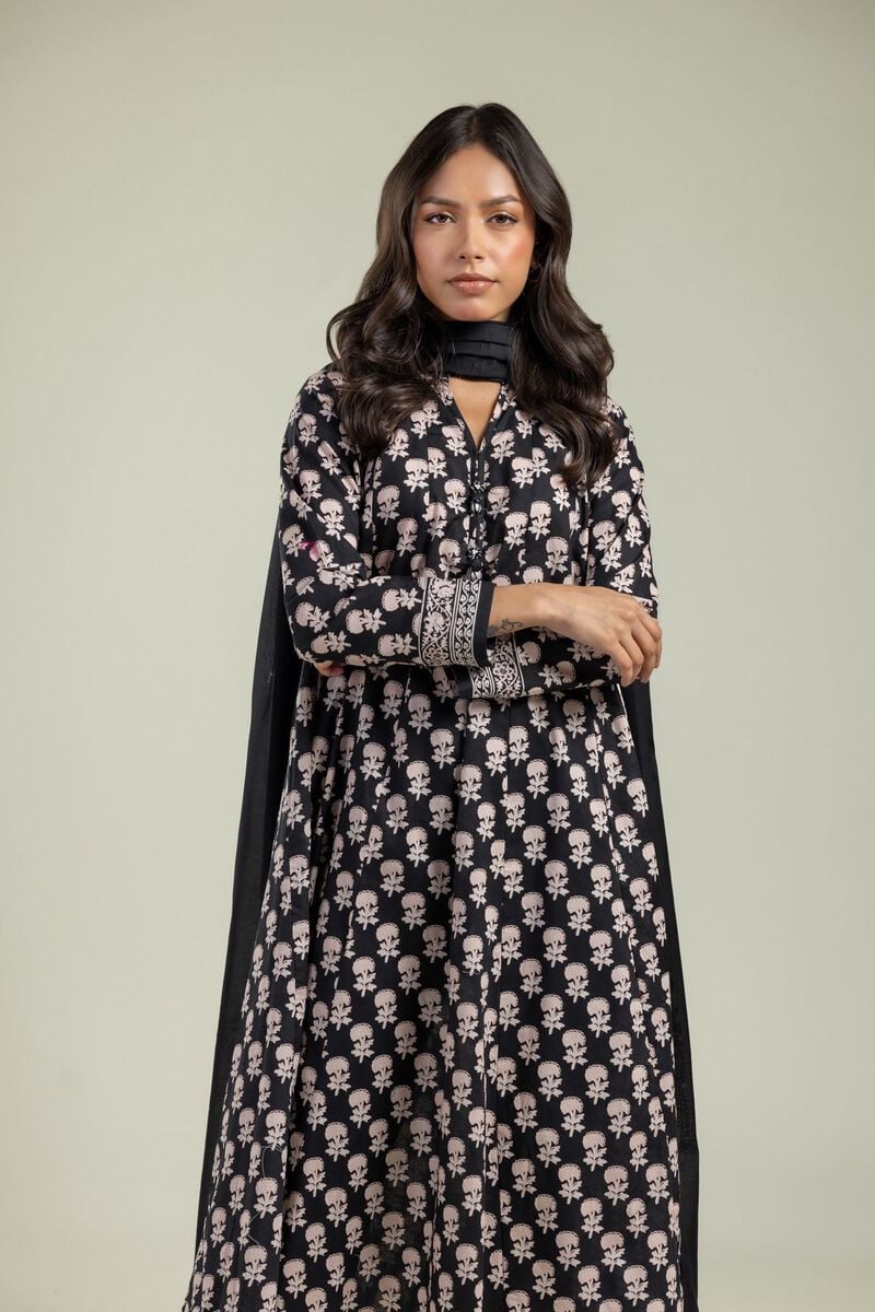 Printed | Lawn | Black Solid Dupatta  | USD 30.00