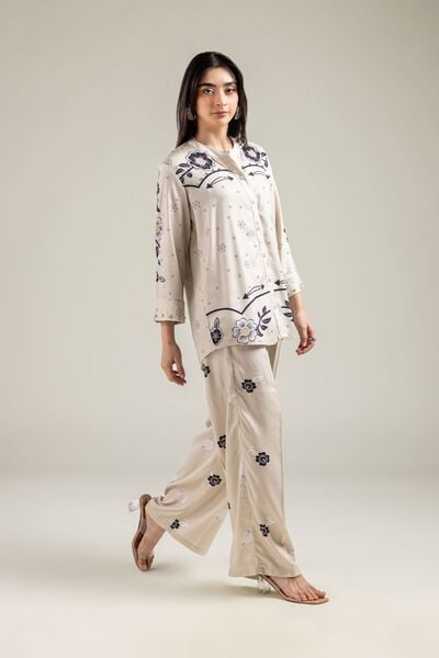 Embroidered | Viscose Crepe | Trousers | USD 30.00
