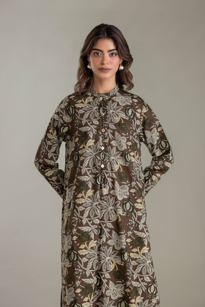 Printed | Light Khaddar | Longline Printed Kurta | USD 35.00