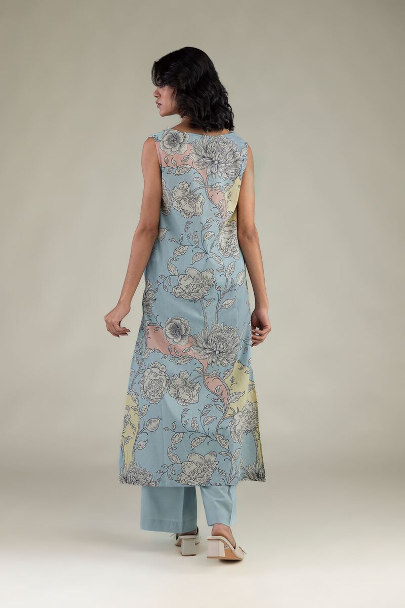 Embroidered | Cambric | Floral Sleeveless Kurta | USD 35.00