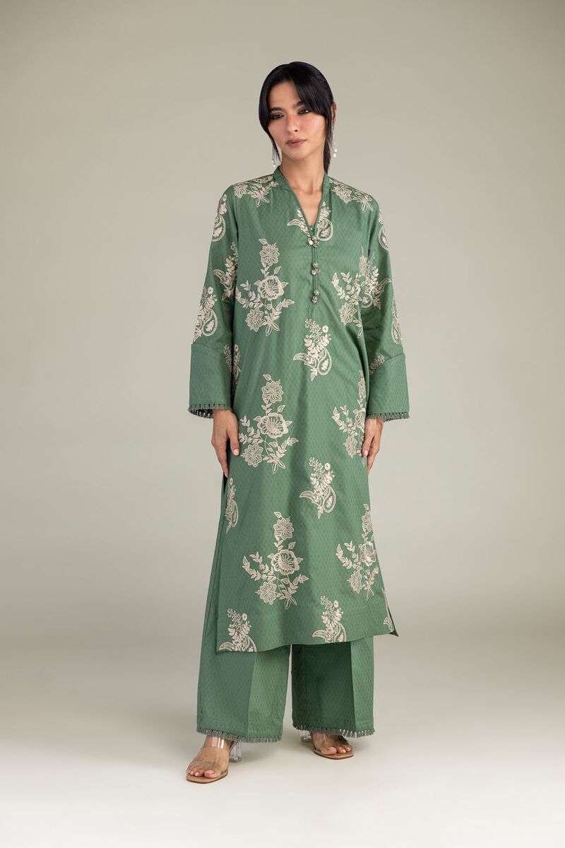 Embroidered | Cotton Dobby | Floral Cotton Kurta | USD 45.00
