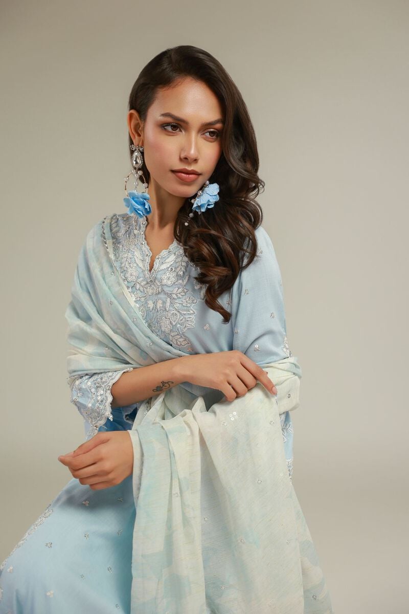 Embroidered | Raw Silk | Floral 3-piece Set | USD 155.00