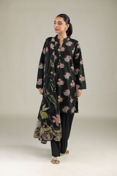 Printed | Lawn | Black Lawn Dupatta | USD 25.00