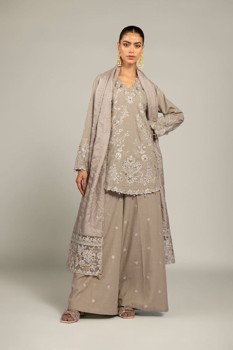 Raw Silk | Floral Tailored 3-Piece | USD 180.00