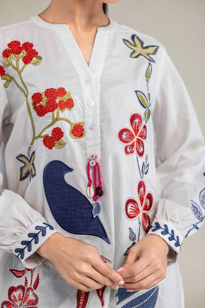 Embroidered | Cambric | Floral Cambric Blouse | USD 45.00