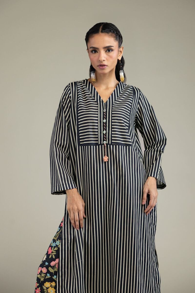 Printed | Cambric | V-Neck Longline Kurta | USD 30.00