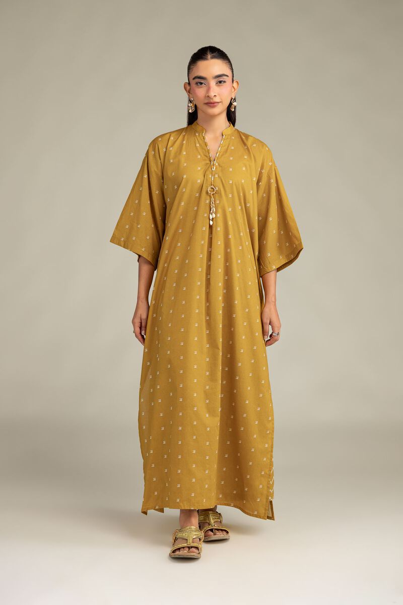 Printed | Cambric | Long Mustard Kurta | USD 35.00