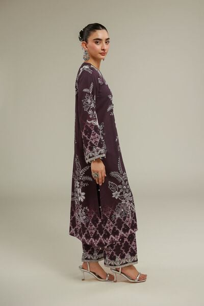 Embroidered | Raw Silk | Regular Floral Pants | USD 35.00