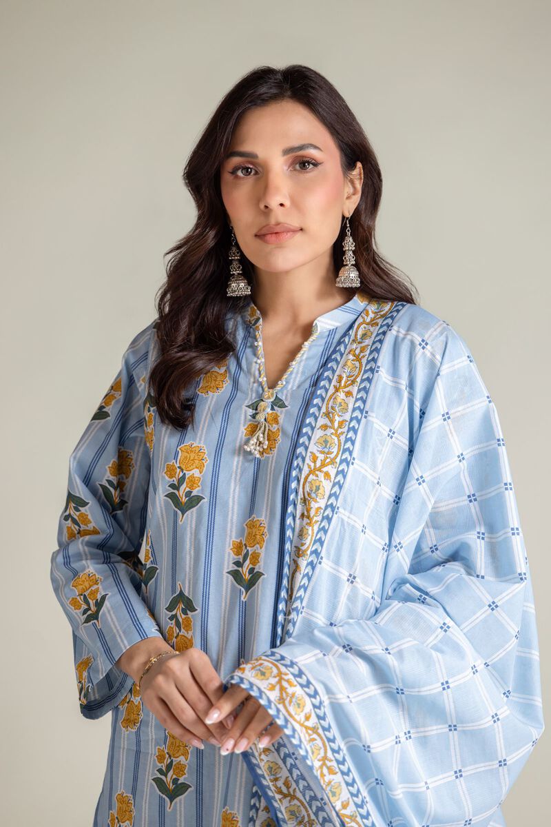 Embroidered | Textured Lawn | Blue Lawn Dupatta | USD 25.00