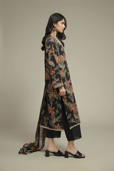 Embroidered | Mesuri | Black Tailored Set | USD 70.00