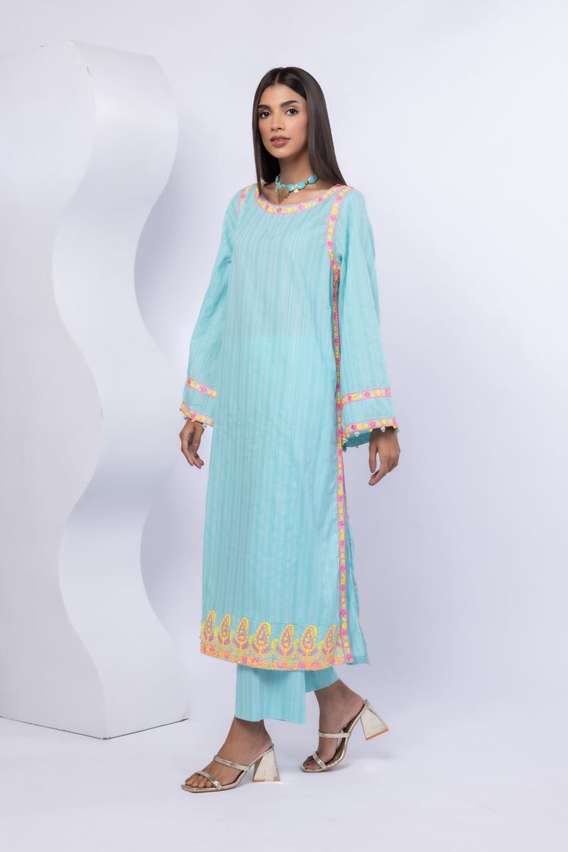 Embroidered | Lurex Stripes | Kurta | USD 13.50