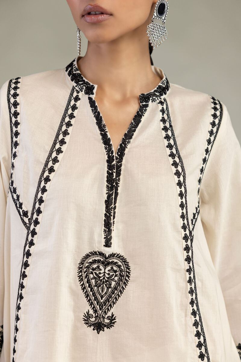 Embroidered | Cambric | Cambric V-Neck Kurta | USD 40.00