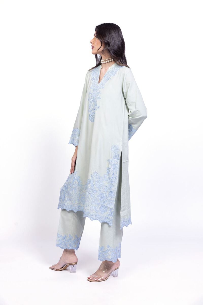 Embroidered | Raw Silk | Pants | USD 23.00