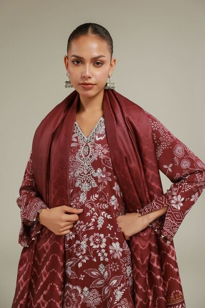 Embroidered | Polyester Silk | Geometric All-Season Dupatta | USD 35.00