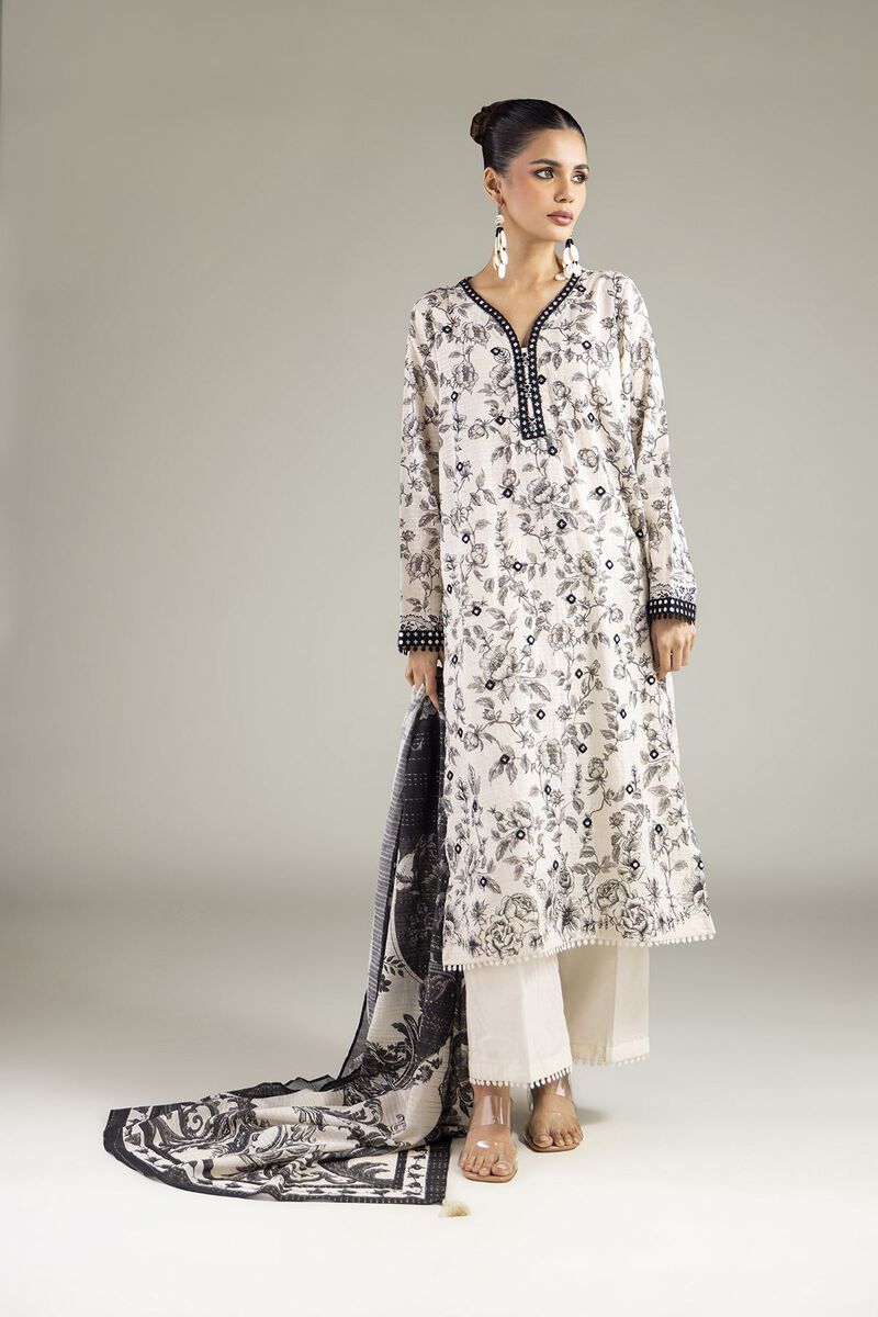 Embroidered | Mesuri Dobby | Floral Tailored 3-Piece | USD 70.00