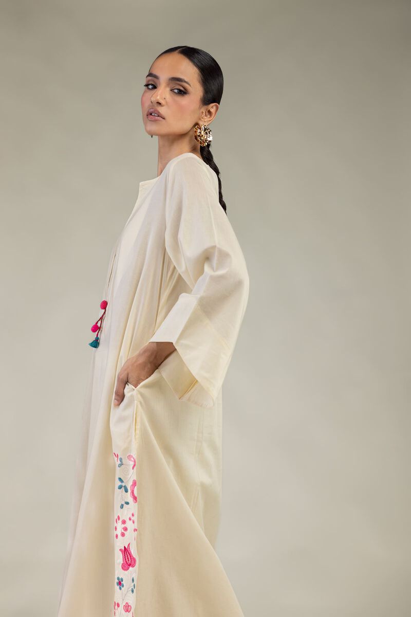 Embroidered | Cambric | Long Floral Kurta | USD 40.00