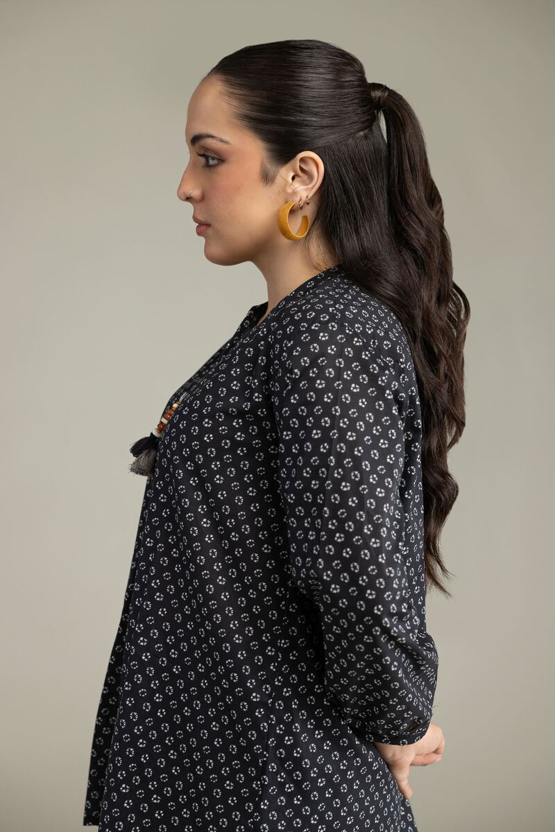 Printed | Viscose Crepe | Black Viscose Blouse | null