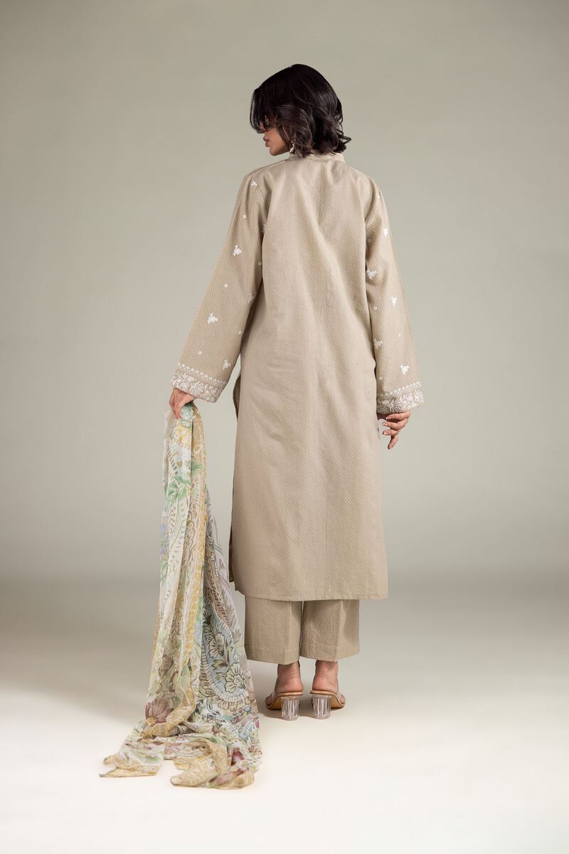 Embroidered | Cotton Dobby | Tailored 3-piece Set | USD 65.00
