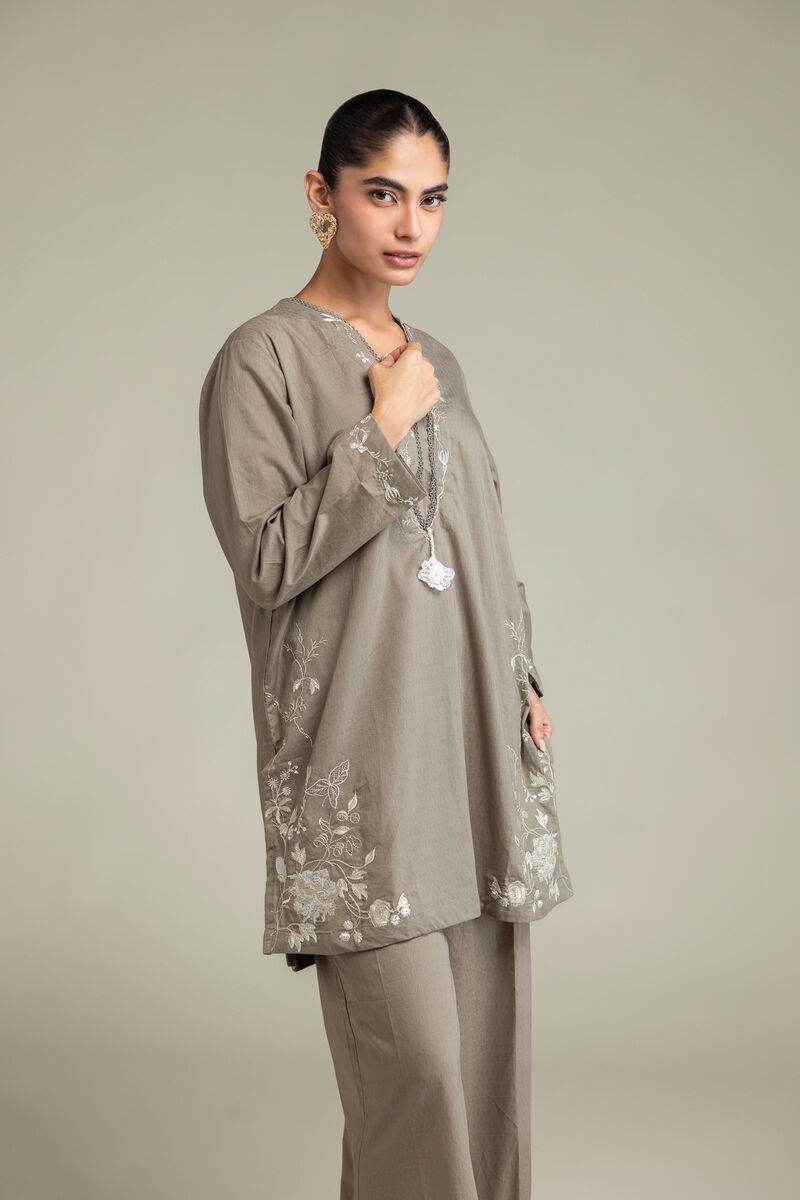 Embroidered | Cotton Dobby | Short Cotton Kurta | USD 40.00