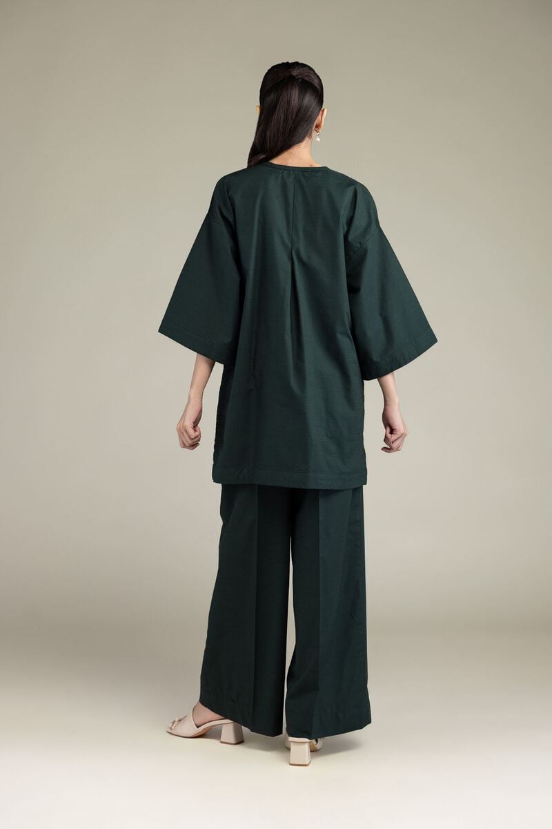 Dyed | Textured Cotton Viscose | V-Neck Cotton Kurta | USD 35.00