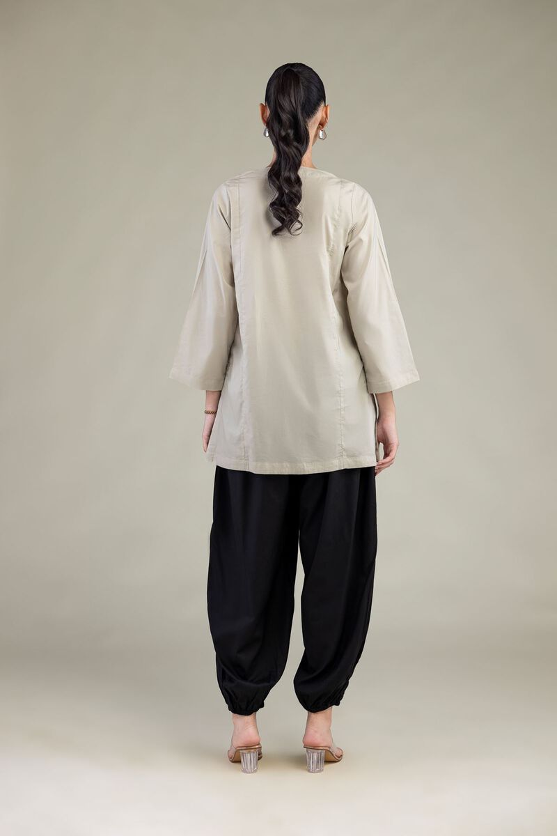Dyed | Cotton Viscose | Solid Beige Kurta | USD 40.00