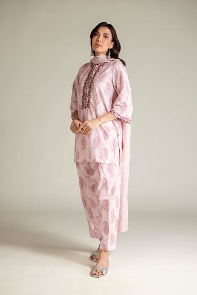 Embroidered | Cambric | Paisley Pink Shalwar | USD 30.00