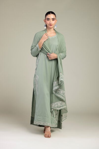 Embroidered | Raw Silk | Mint Silk Pants | USD 30.00