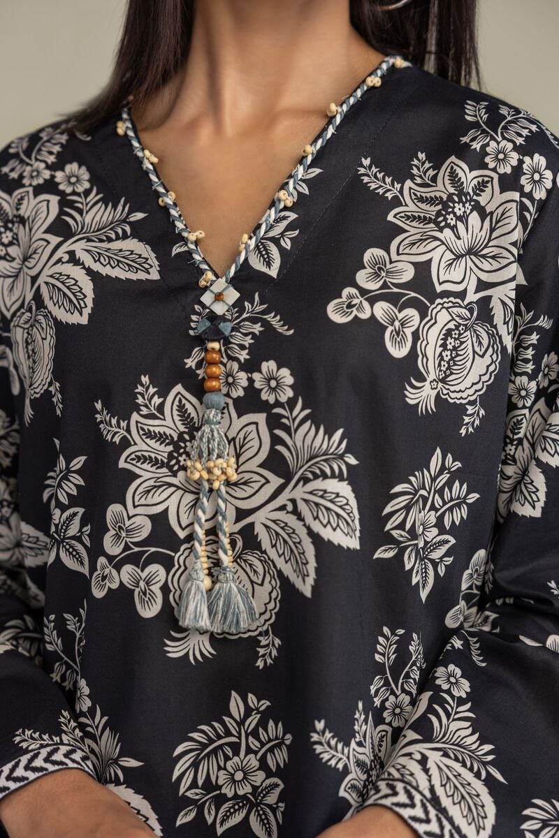 Printed | Cambric | Black Cambric Kurta | USD 35.00