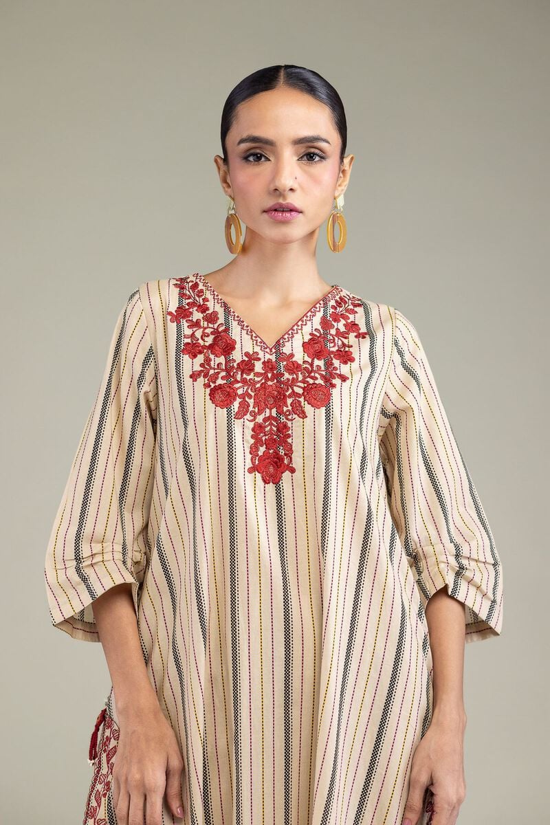 Embroidered | Cambric | V-Neck Cambric Kurta | USD 40.00