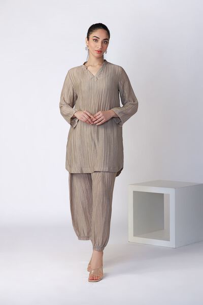 Dyed | Ripple Crinkle | Kurta | USD 25.00