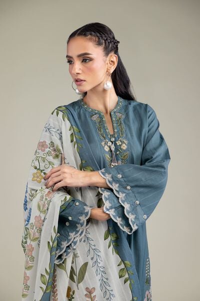 Embroidered | Textured Cotton | Floral Cotton Dupatta | USD 30.00