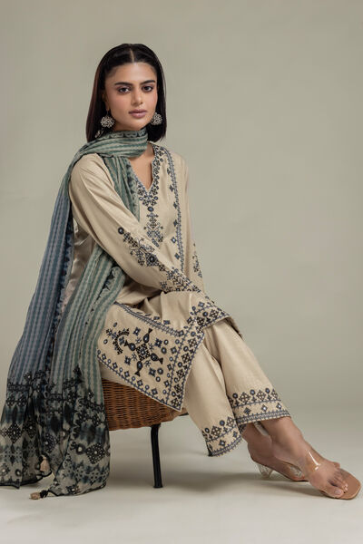 Embroidered | Raw Silk | 3 Piece Tailored | USD 105.00